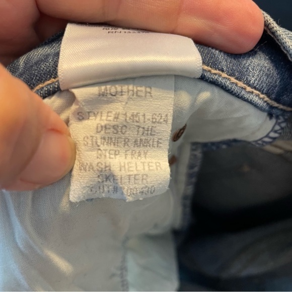 MOTHER The Stunner Ankle Step Fray Jeans Helter Skelter wash Sz‎ 31 - Picture 13 of 15